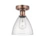 Innovations Lighting Bristol Glass 8" Wide Semi-Flush Ceiling Fixture Antique Copper / Seedy