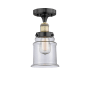Innovations Lighting Canton 6" Wide Semi-flush Ceiling Fixture Black Antique Brass / Clear
