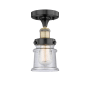Innovations Lighting Canton 6" Wide Semi-flush Ceiling Fixture Black Antique Brass / Seedy