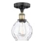 Innovations Lighting Waverly 6" Wide Semi-flush Ceiling Fixture Black Antique Brass / Clear