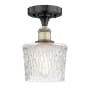 Innovations Lighting Niagra 7" Wide Semi-Flush Ceiling Fixture Black Antique Brass / Clear