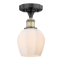 Innovations Lighting Norfolk 6" Wide Semi-flush Ceiling Fixture Black Antique Brass / Matte White