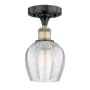 Innovations Lighting Norfolk 6" Wide Semi-flush Ceiling Fixture Black Antique Brass / Clear