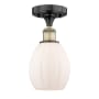 Innovations Lighting Eaton 6" Wide Semi-Flush Ceiling Fixture Black Antique Brass / Matte White