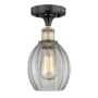 Innovations Lighting Eaton 6" Wide Semi-Flush Ceiling Fixture Black Antique Brass / Clear