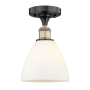 Innovations Lighting Bristol Glass 8" Wide Semi-Flush Ceiling Fixture Black Antique Brass / Matte White