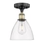 Innovations Lighting Bristol Glass 8" Wide Semi-Flush Ceiling Fixture Black Antique Brass / Clear