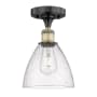 Innovations Lighting Bristol Glass 8" Wide Semi-Flush Ceiling Fixture Black Antique Brass / Seedy