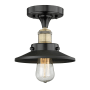 Innovations Lighting Edison 8" Wide Semi-flush Ceiling Fixture Black Antique Brass / Matte Black