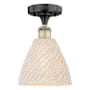 Innovations Lighting Bristol Natural 8" Wide Semi-Flush Ceiling Fixture Black Antique Brass / Natural