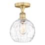 Innovations Lighting Athens Water Glass 8" Wide Semi-flush Globe Ceiling Fixture Brushed Brass / Clear Water Glass