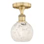 Innovations Lighting White Mouchette 6" Wide Semi-Flush Ceiling Fixture Brushed Brass / White Mouchette