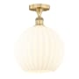 Innovations Lighting White Venetian 12" Wide Semi-Flush Ceiling Fixture Brushed Brass / White Venetian