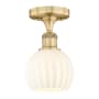 Innovations Lighting White Venetian 6" Wide Semi-Flush Ceiling Fixture Brushed Brass / White Venetian