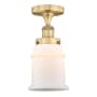 Innovations Lighting Canton 6" Wide Semi-flush Ceiling Fixture Brushed Brass / Matte White