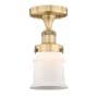 Innovations Lighting Canton 6" Wide Semi-flush Ceiling Fixture Brushed Brass / Matte White
