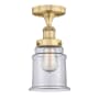 Innovations Lighting Canton 6" Wide Semi-flush Ceiling Fixture Brushed Brass / Clear