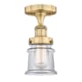 Innovations Lighting Canton 6" Wide Semi-flush Ceiling Fixture Brushed Brass / Clear