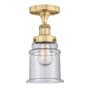 Innovations Lighting Canton 6" Wide Semi-flush Ceiling Fixture Brushed Brass / Seedy