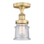 Innovations Lighting Canton 6" Wide Semi-flush Ceiling Fixture Brushed Brass / Seedy