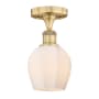 Innovations Lighting Norfolk 6" Wide Semi-flush Ceiling Fixture Brushed Brass / Matte White
