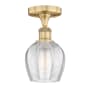 Innovations Lighting Norfolk 6" Wide Semi-flush Ceiling Fixture Brushed Brass / Clear