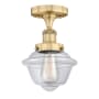 Innovations Lighting Oxford 7" Wide Semi-flush Ceiling Fixture Brushed Brass / Clear