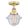 Innovations Lighting Oxford 7" Wide Semi-flush Ceiling Fixture Brushed Brass / Seedy
