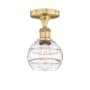 Innovations Lighting Rochester 6" Wide Semi-Flush Ceiling Fixture Brushed Brass / Clear