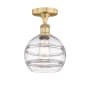 Innovations Lighting Rochester 8" Wide Semi-Flush Ceiling Fixture Brushed Brass / Clear