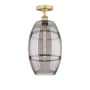 Innovations Lighting Vaz 10" Wide Semi-Flush Ceiling Fixture Brushed Brass / Light Smoke
