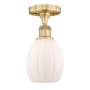 Innovations Lighting Eaton 6" Wide Semi-Flush Ceiling Fixture Brushed Brass / Matte White