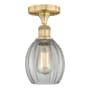Innovations Lighting Eaton 6" Wide Semi-Flush Ceiling Fixture Brushed Brass / Clear