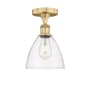 Innovations Lighting Bristol Glass 8" Wide Semi-Flush Ceiling Fixture Brushed Brass / Clear