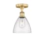 Innovations Lighting Bristol Glass 8" Wide Semi-Flush Ceiling Fixture Brushed Brass / Seedy
