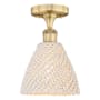 Innovations Lighting Bristol Natural 8" Wide Semi-Flush Ceiling Fixture Brushed Brass / Natural