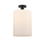 Innovations Lighting Cobbleskill 9" Wide Semi-Flush Ceiling Fixture Matte Black / Matte White