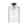 Innovations Lighting Cobbleskill 9" Wide Semi-Flush Ceiling Fixture Matte Black / Deco Swirl