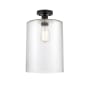Innovations Lighting Cobbleskill 9" Wide Semi-Flush Ceiling Fixture Matte Black / Clear