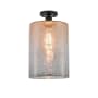 Innovations Lighting Cobbleskill 9" Wide Semi-Flush Ceiling Fixture Matte Black / Mercury