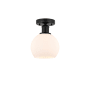 Innovations Lighting Athens 6" Wide Semi-Flush Globe Ceiling Fixture Matte Black / Matte White