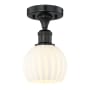 Innovations Lighting White Venetian 6" Wide Semi-Flush Ceiling Fixture Matte Black / White Venetian