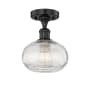 Innovations Lighting Ithaca 8" Wide Semi-Flush Ceiling Fixture Matte Black / Clear Ithaca
