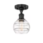 Innovations Lighting Rochester 6" Wide Semi-Flush Ceiling Fixture Matte Black / Clear