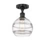 Innovations Lighting Rochester 8" Wide Semi-Flush Ceiling Fixture Matte Black / Clear