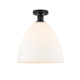 Innovations Lighting Bristol 12" Wide Semi-Flush Ceiling Fixture Matte Black / Matte White