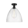 Innovations Lighting Bristol 12" Wide Semi-Flush Ceiling Fixture Matte Black / Seedy