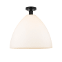Innovations Lighting Bristol 16" Wide Semi-Flush Ceiling Fixture Matte Black / Matte White