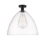 Innovations Lighting Bristol 16" Wide Semi-Flush Ceiling Fixture Matte Black / Clear