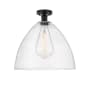 Innovations Lighting Bristol 16" Wide Semi-Flush Ceiling Fixture Matte Black / Seedy